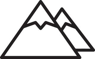 A mountain icon with two peaks vector