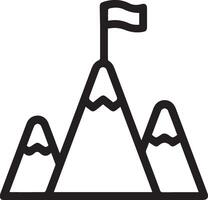 Mountain range with flag icon illustration vector