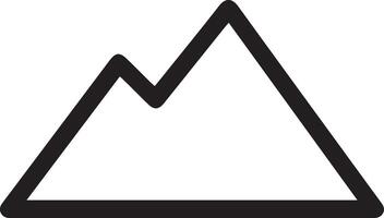 A mountain icon with a black outline vector