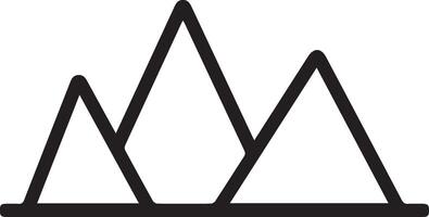 A mountain icon with three peaks vector