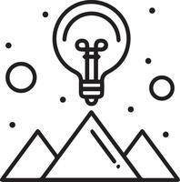 A mountain with a light bulb above it vector