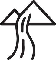A mountain with a river flowing through it vector
