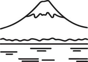A mountain with a lake in the background vector