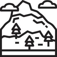 Mountain landscape with trees and mountains vector