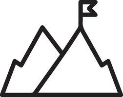 Mountain icon with flag on top of a mountain vector