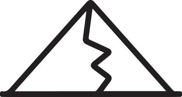 A black and white image of a triangle with a broken line vector