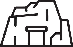 A black and white image of a mountain house vector