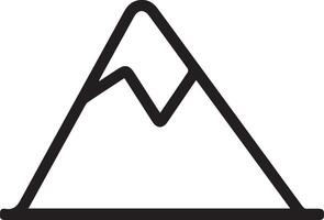 A mountain icon with a line drawing of a mountain vector