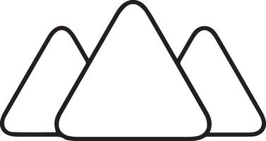 Three cones are shown in a line on a white background vector