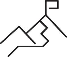 A mountain with a flag on it vector