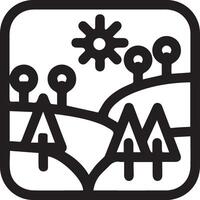 A black and white image of a mountain landscape vector