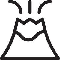 A volcano icon with a mountain in the background vector