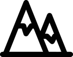 A mountain icon symbol with outline on the white background vector