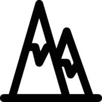 A black and white mountain icon vector