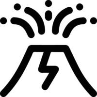 A volcano with lightning coming out of it vector