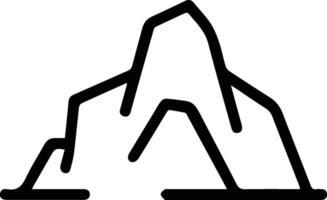 A mountain icon with a line drawing of a mountain vector