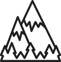 Mountain icon illustration clipart outline black and white vector