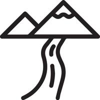 A mountain with a river flowing through it vector