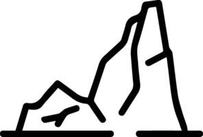 A mountain with a line drawn on it vector