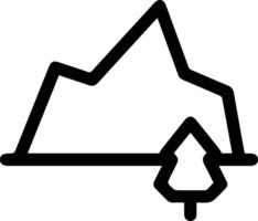 A mountain with a tree in the middle vector