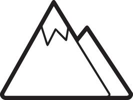 A mountain icon with a snow covered peak vector