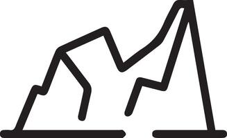 A graph line with a mountain in the background vector