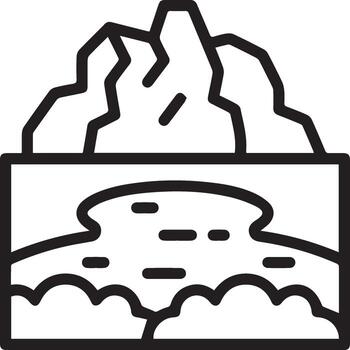 A mountain with clouds and a volcano in the background vector