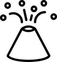 A black and white icon of a volcano vector