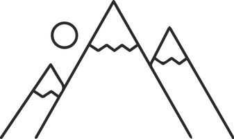 A mountain range with a sun and moon in the middle vector