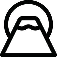 A black and white icon of a mountain vector