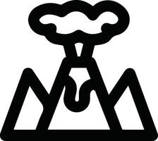 A black and white image of a mountain with smoke coming out of it vector
