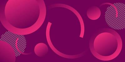Abstract bright purple gradient illustration with geometric background with purple circles and simple patterns with 3D look. Dynamic and luxurious design. Eps10 vector