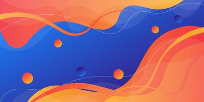 Orange and blue geometric business banner design. Creative banner design with wave shape and line background for template. Simple horizontal banner. Eps10 vector
