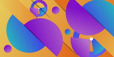 Paper cut gradient geometric shapes background with colorful circle shapes. Creative banner design. Eps 10 vector