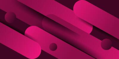 Dynamic abstract bright pink gradient illustration background with 3d view simple shadow pattern square and round shape. Futuristic and luxury design. eps10 vector