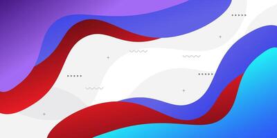 Simple blue and purple geometric business banner design. Creative banner design with wave shape on white background as template. Simple horizontal banner. Eps10 vector