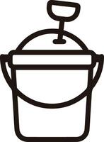 A bucket with a handle and a shovel vector