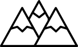 A mountain icon with two peaks vector