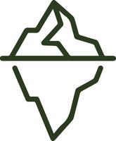A mountain with a line drawn around it vector