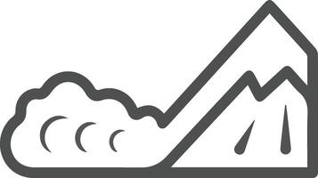 A graph line icon of a mountain with a rising curve vector