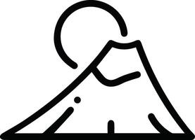 A mountain icon with a circle around it vector