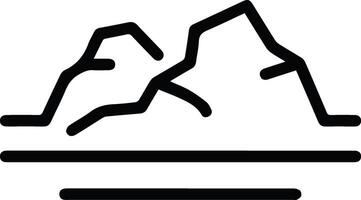 A mountain range is shown in black and white vector