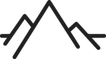A mountain icon with a line drawn on it vector