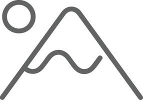 A mountain with a wave and sun vector