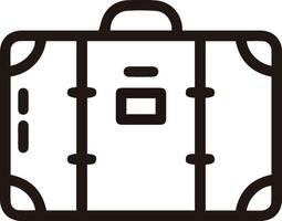 A black and white illustration of a suitcase vector