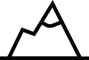 A mountain with a line drawn on it vector