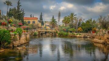 The garden of the temple in jerusalem photo