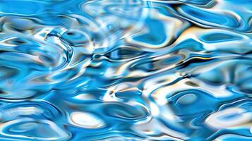 Abstract blue water background with swirls and bubbles photo
