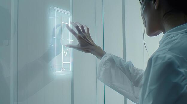 un persona conmovedor un pantalla foto