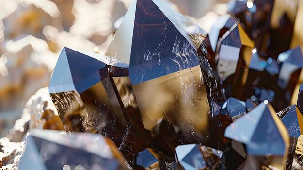 A close up of some crystals on a rock photo